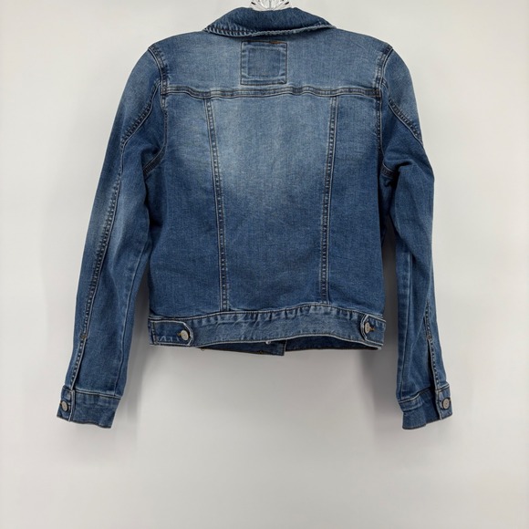Mudd Denim Trucker Jacket Womens‎ S Blue Jean Casual Distressed Y2K Retro - Picture 3 of 5